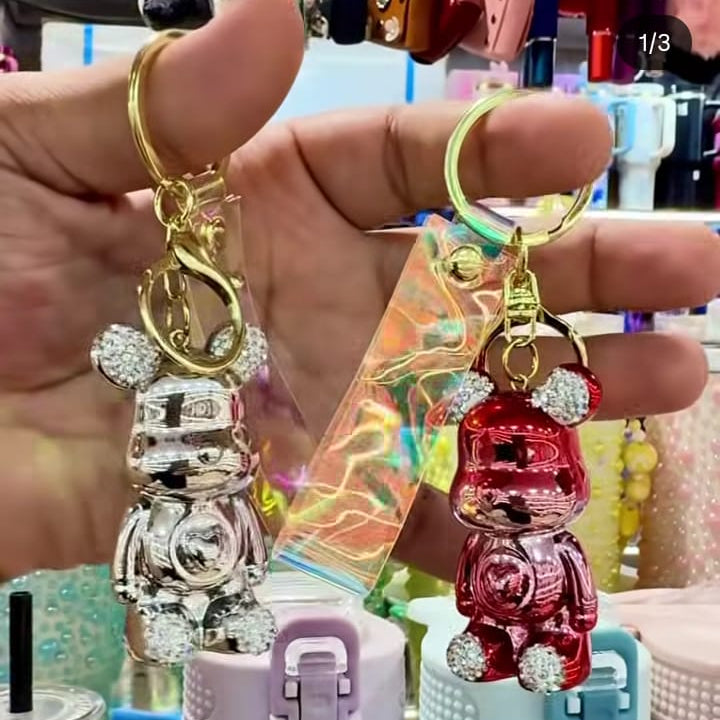 Bigman Cute Bear Rhinestone Keychain